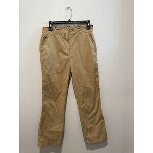 J Crew Tan Beige Ruffle Crop Chino Pants Size 4